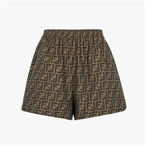 fendi ca1415939|Brown canvas shorts .